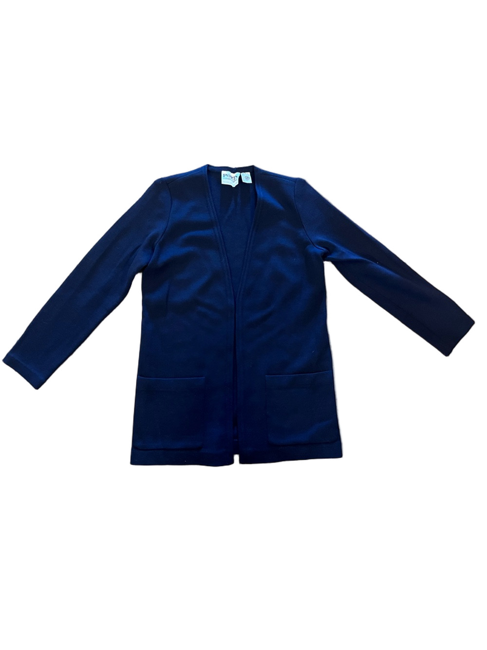 Vintage Ports International Navy Pure Virgin Wool Knit Cardigan Size S/M